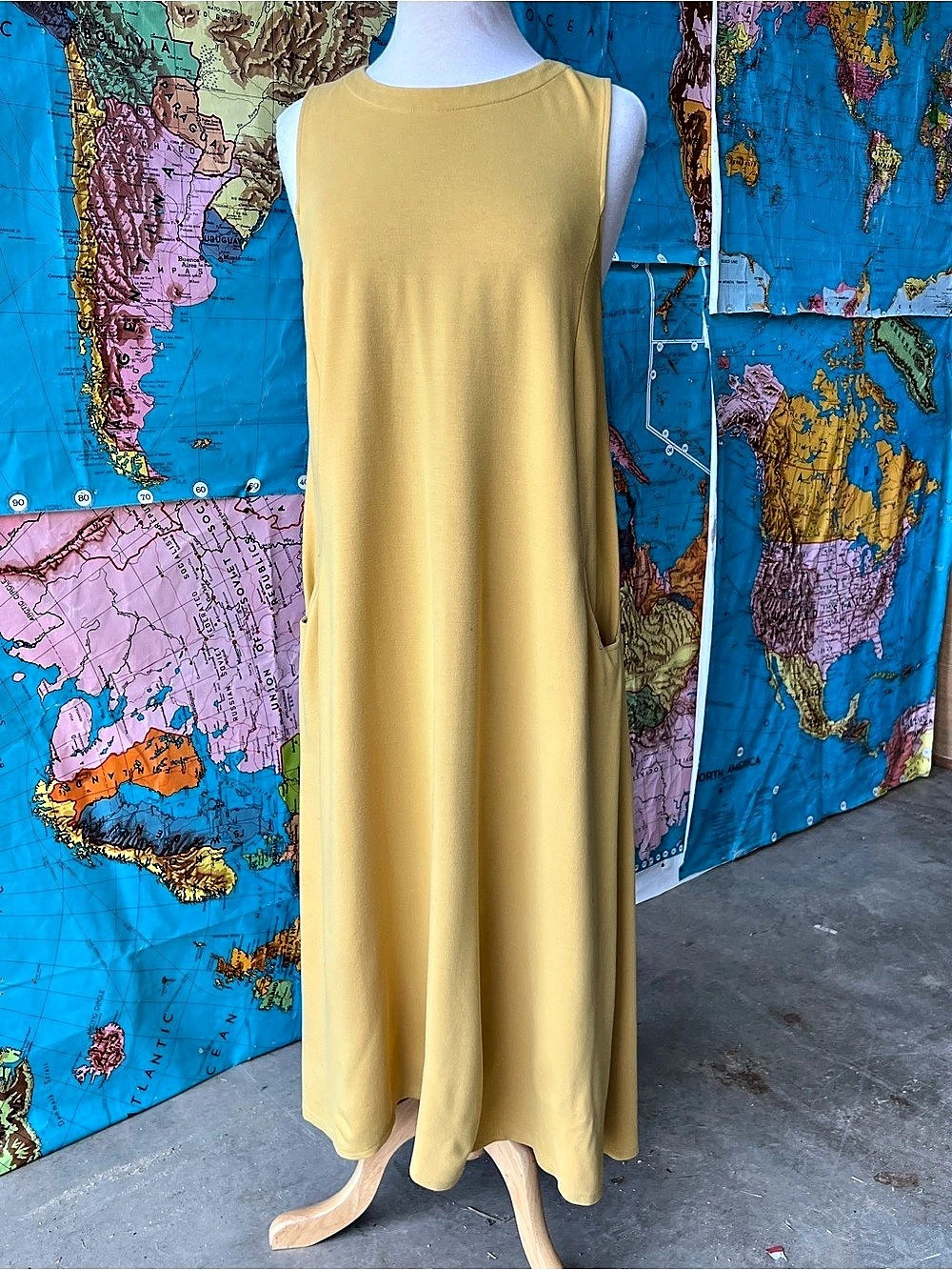 J. Jill Wearever Collection Sleeveless Maxi Dress in Yellow